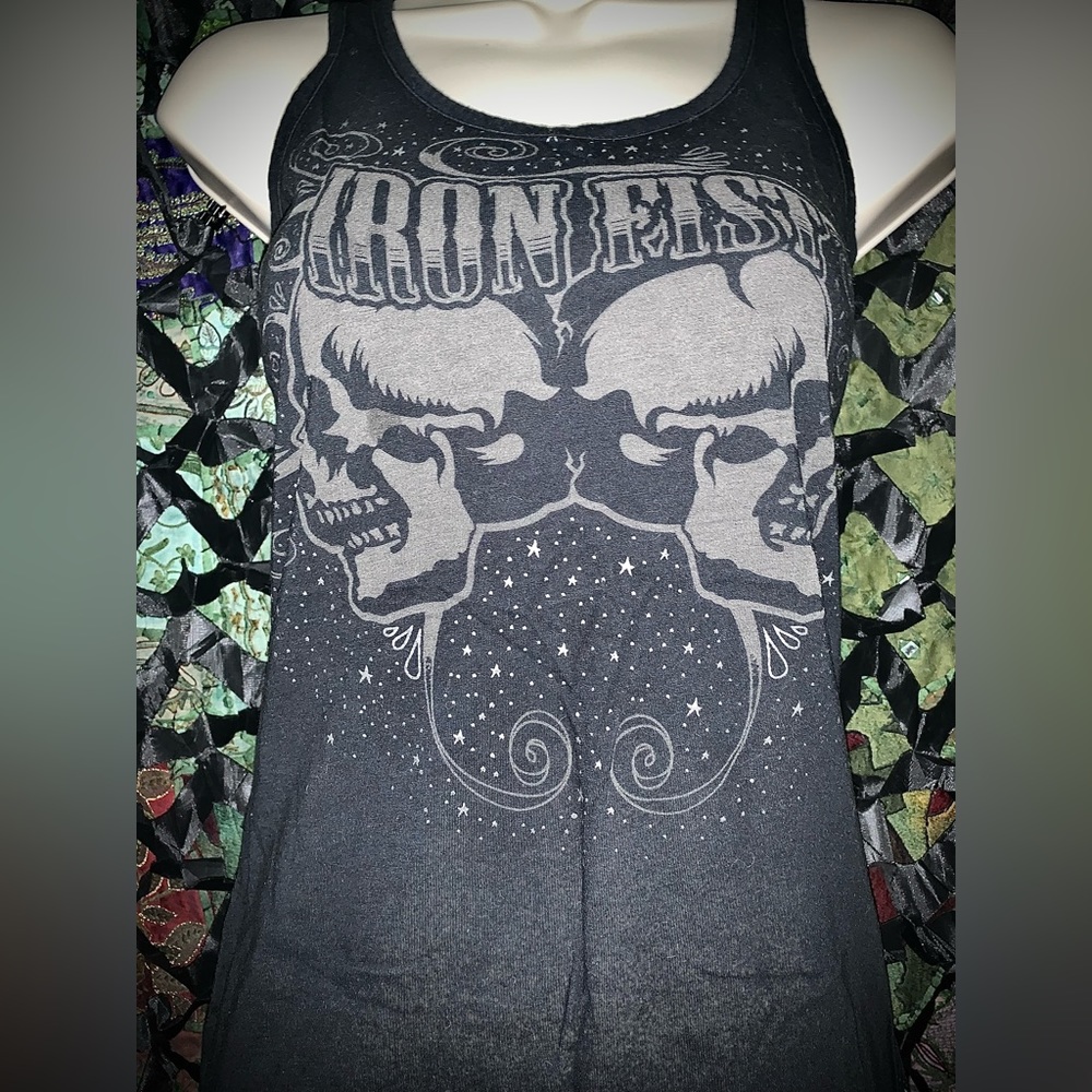 Retro Discontinued Label Iron Fist Classic Logo Tank w front and back print